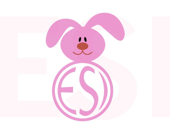 Download Easter monogram svg Bunny svg file Circle Monogram SVG DXF