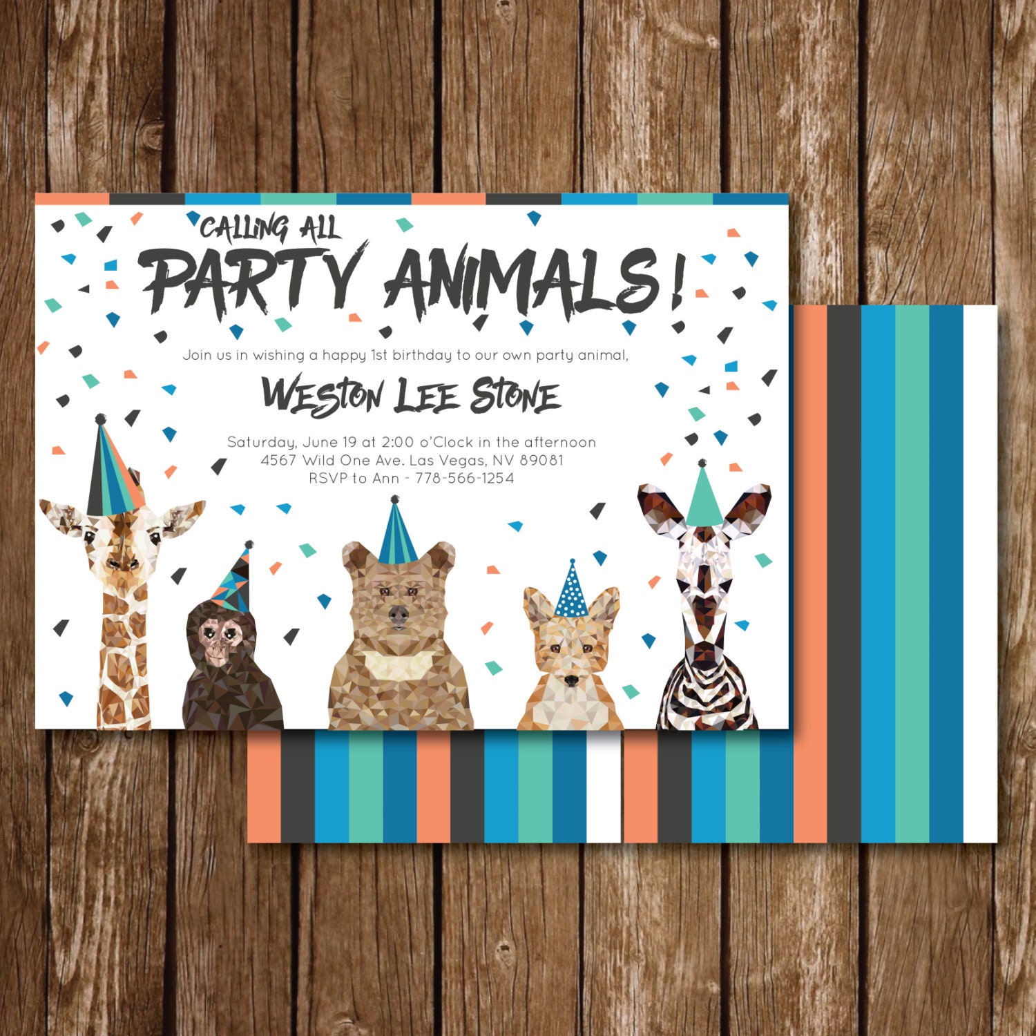 calling all party animals invitation
