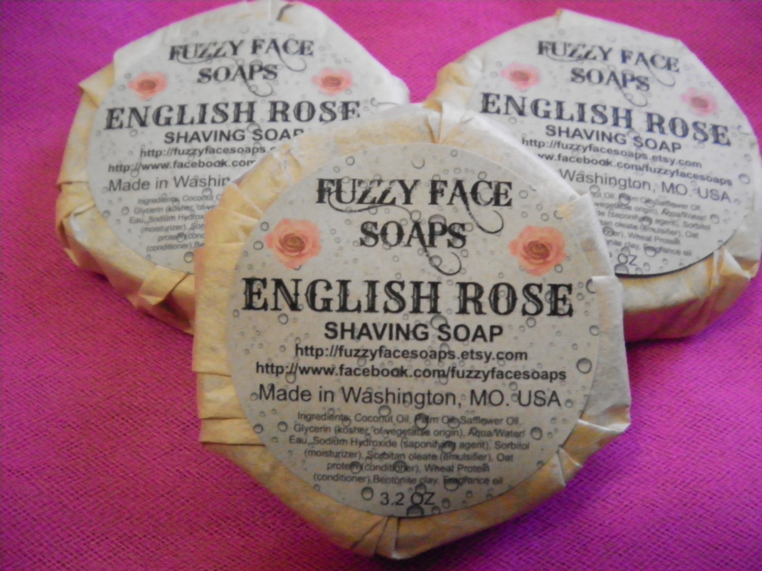 ENGLISH ROSE Glycerin Shaving Soap