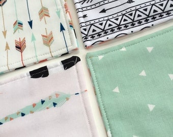 Double Sided Fabric Coaster-Shabby Chic Pastel Colors