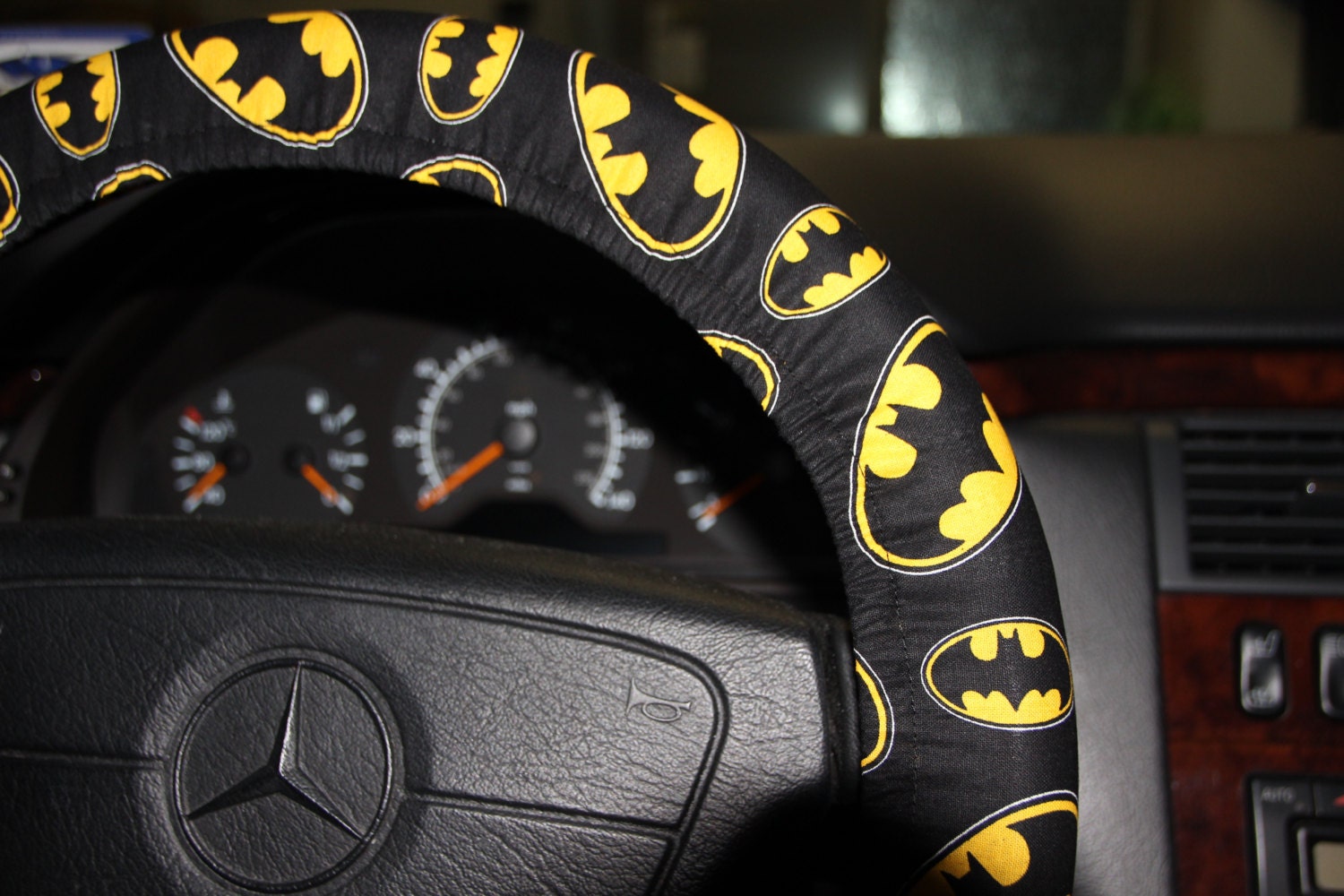 Batman Steering wheel cover Black and Yellow wheel cover