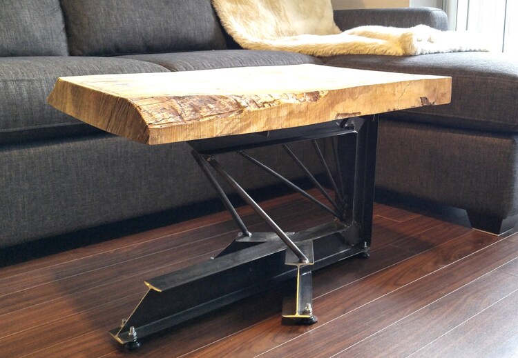 Cantilevered Steel IBeam table legs. by