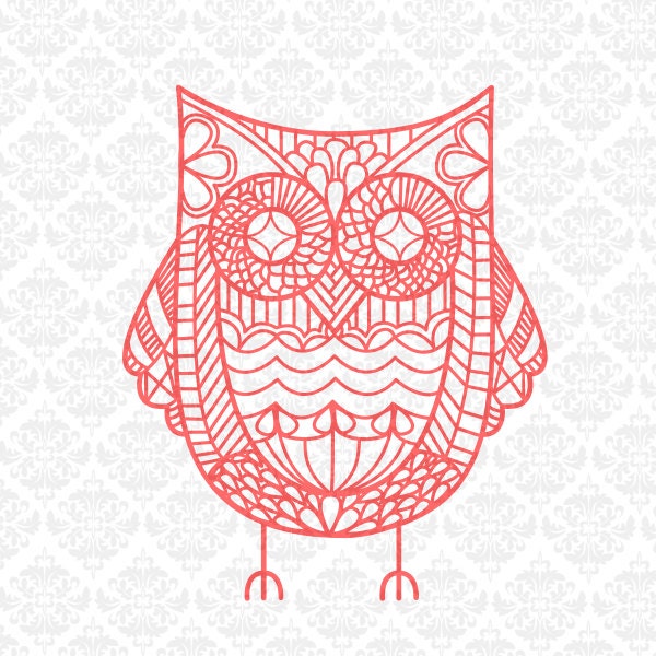 Download Owl Zentangle Animal Filigree Mandala Intricate SVG DXF Ai Eps