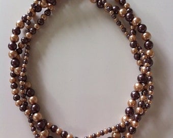3 strand faux pearl necklace