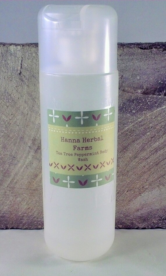 Tea Tree Peppermint Body Wash clear skin by HannaHerbals on Etsy