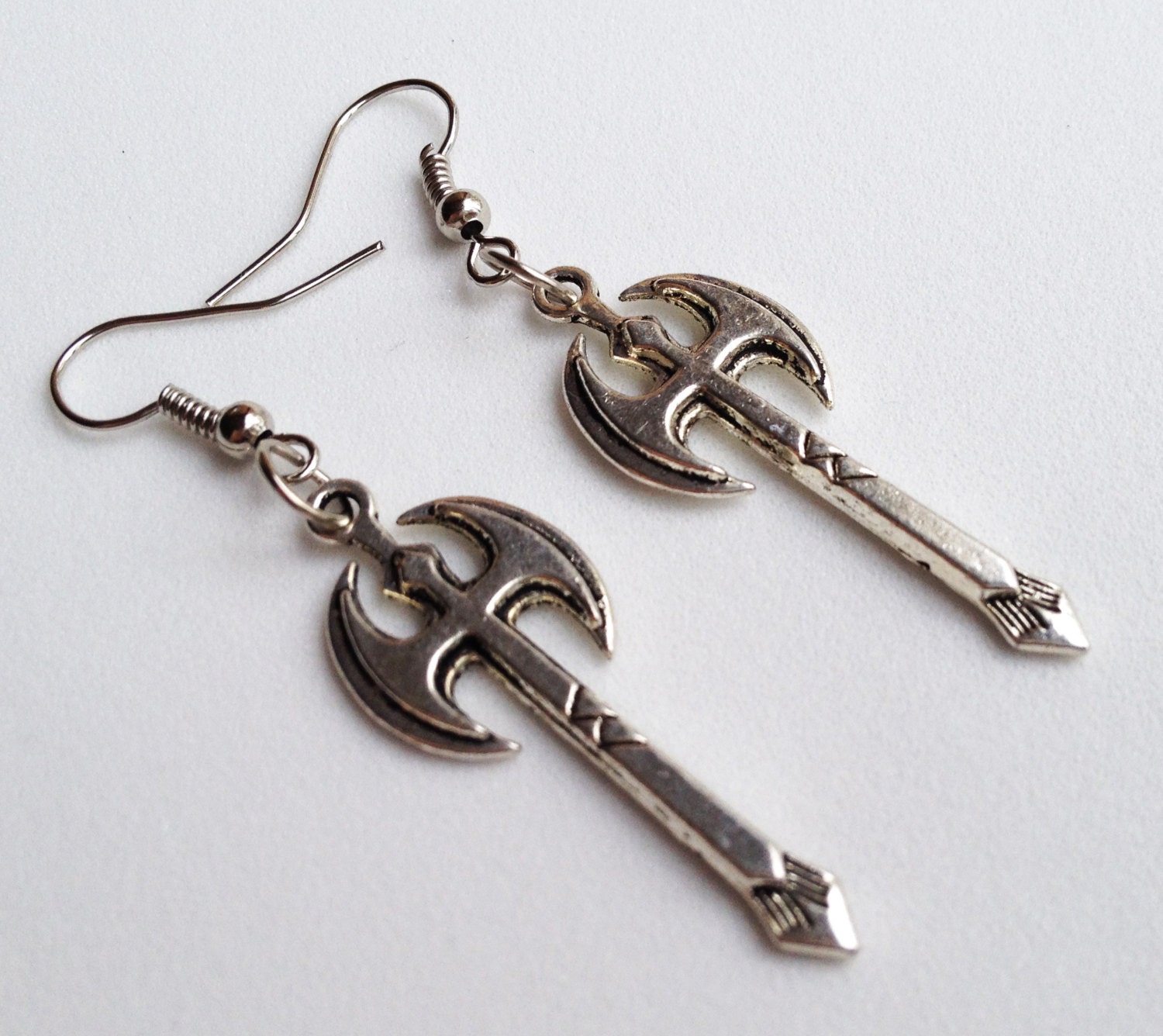 BATTLE AXE Earrings Axe Pendant Charm Dangle by ZHUaccessories