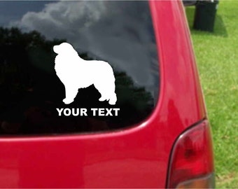Set (2 Pieces) Great Pyrenees Dog Sticker Decals with custom text 20 Colors To Choose From. U.S.A Free Shipping