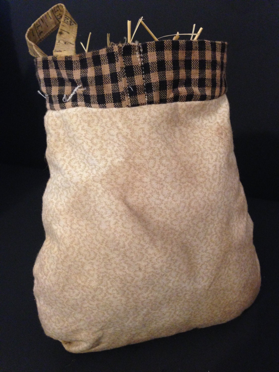 Primitive Ditty Bag Handmade Primitive Sampler with Key and