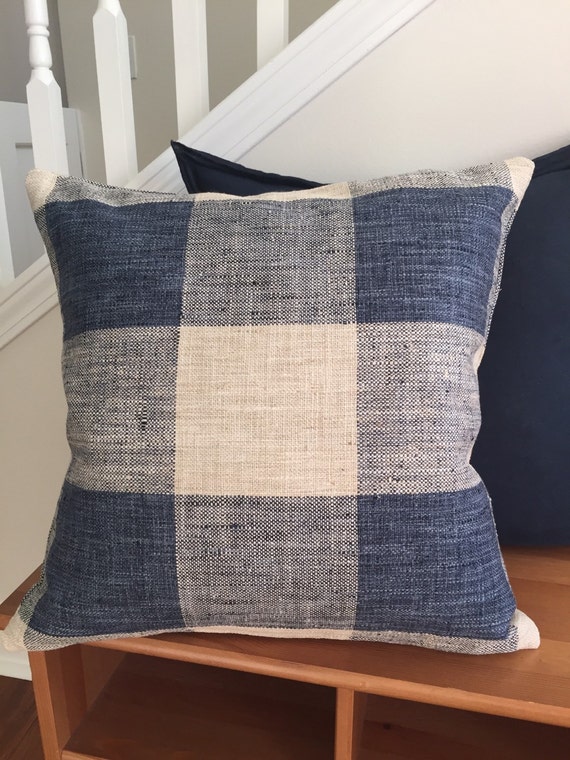Blue Plaid pillow coves Plaid pillows in blue and by HacknerHome