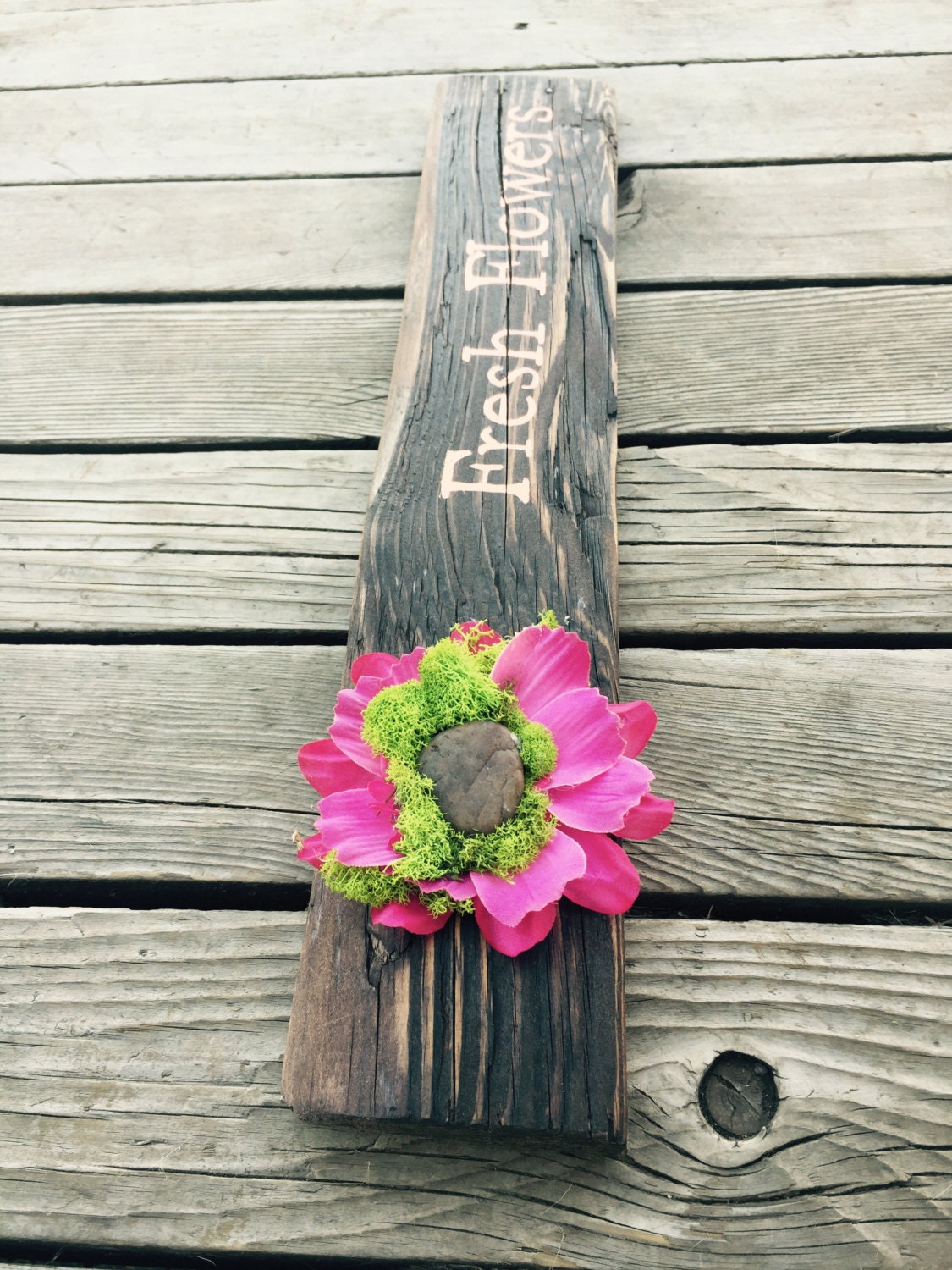Fresh Flowers Wood Sign//Reclaimed Pallet Sign//Flower Wood