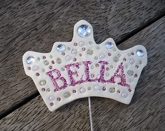 Birthday Crown Cake Topper with Beads