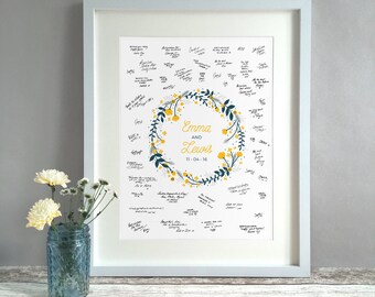 Boho Wedding Guest Book Alternative, Floral Wedding Guest Book, Guest Book Ideas, Unique Wedding Guestbooks, Custom Print Poster (unframed)