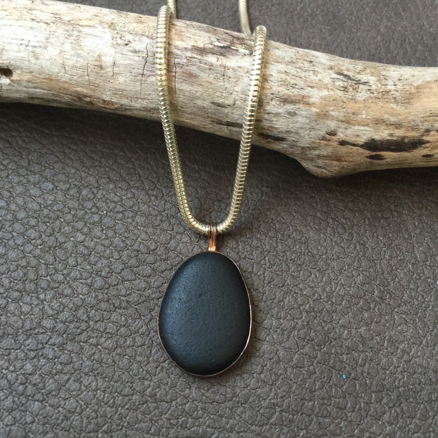 Rare Black Sea Glass Pendant Sea Glass by theramblingredhead