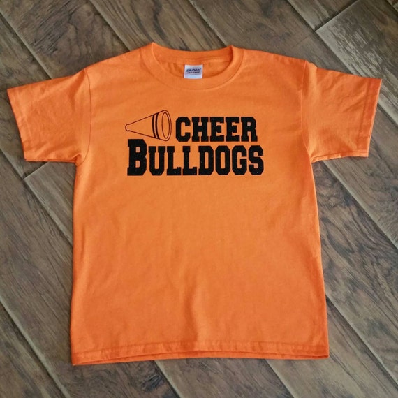 Bulldogs Cheer Shirt Glitter Cheer Shirt School by BlueJayVinyl
