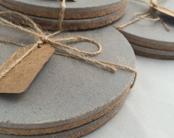 Concrete Coasters Multibuy Discounts Hand Made Round Cork Bottom