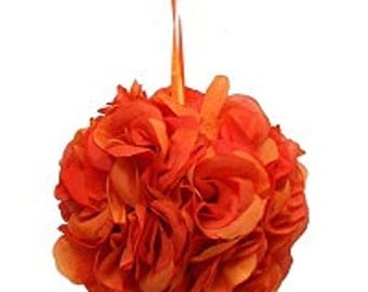 Orange pomander ball for decoration 4.5" kissing pomander set of 6