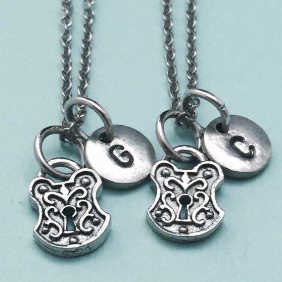 Best friend necklace lock necklace lock and key by Toodaughters