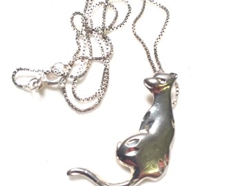 925 sterling silver cat necklace