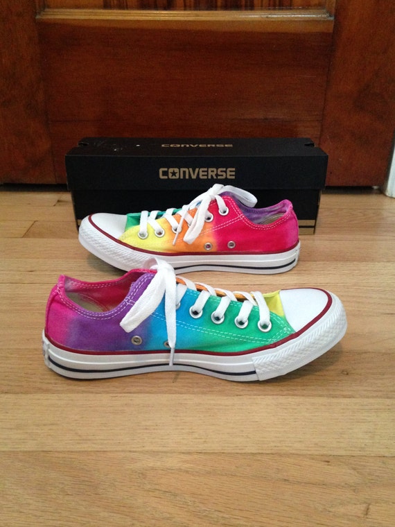Rainbow Tie-Dye Converse Low Tops