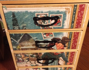Wooden Chest "A Christmas Carol"