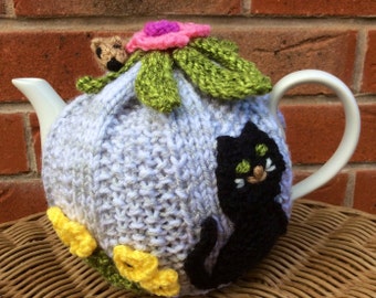 Tea Cosy, Picture Teacosy, cat teacozy, tea cozy, mouse tea cosy, knitted teacosy, animal tea cosy, country tea cosy, cosy for teapot, Tea,