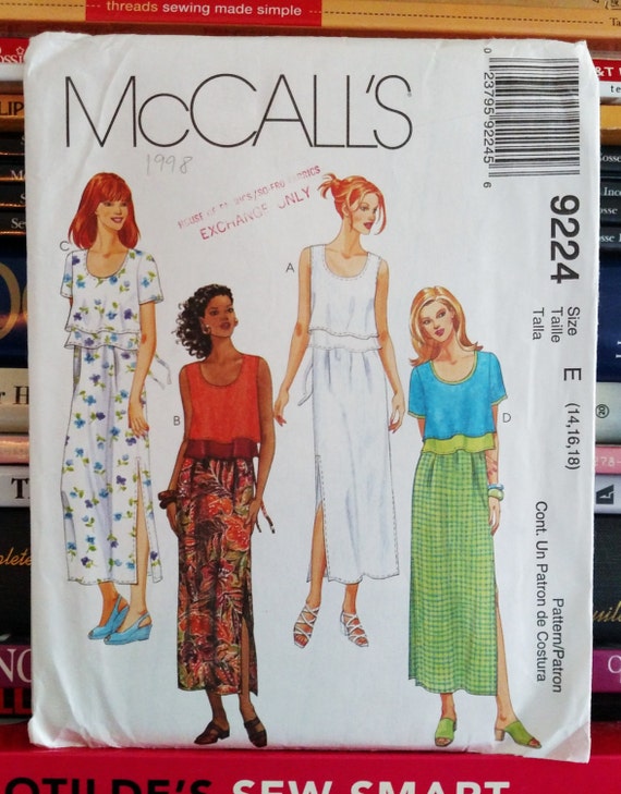 1998 McCall's Pattern 9224-Misses'