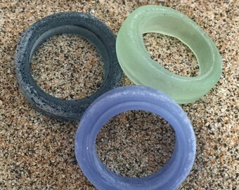 3 Large Glass Rings Lampwork Beads SRA