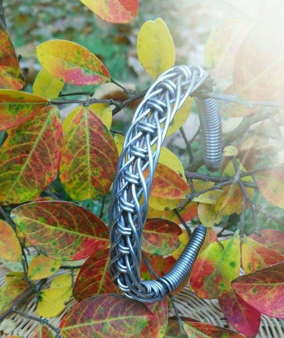 Mens bracelet Braided Welded Stainless Steel Bracelet welder