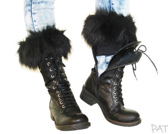 Boot cuffs "Transformers", fake fur leg warmers, boot toppers, wellies, faux fur socks.