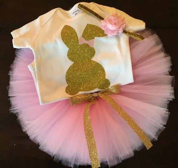 Pink and gold easter outfit 1st easter by ASweetBabyBoutique