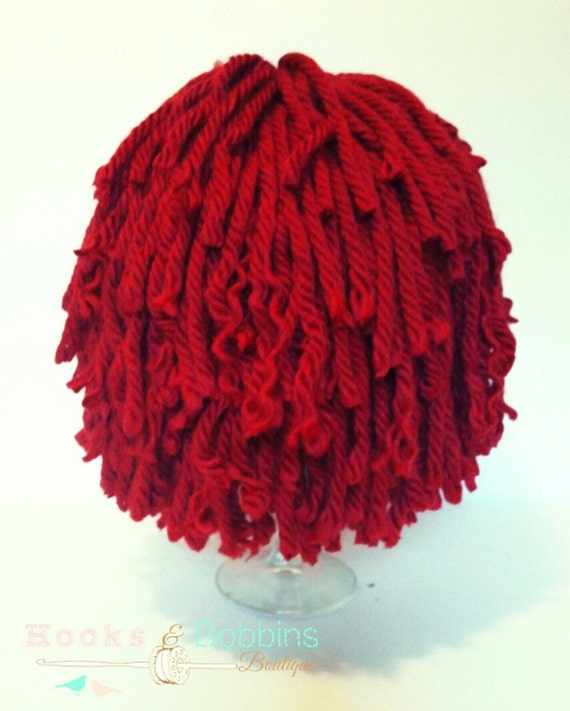 Raggedy Ann Wig Raggedy Andy Yarn wig doll by HooksBobbinsBoutique
