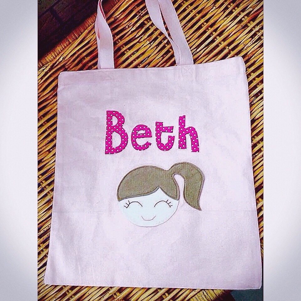 Personalised kids tote bag girl tote bag boy by Fourlittlepockets