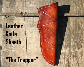 Bushcraft Leather Knife Sheath / Leather Knife Sheath For Bushcraft Knives / Fits Mora Knives And More / Bushcraft Gear PegCity Leather