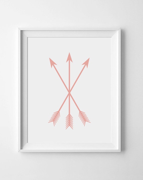 Coral Wall Art Peach Arrows Coral Arrow Print Peach Wall