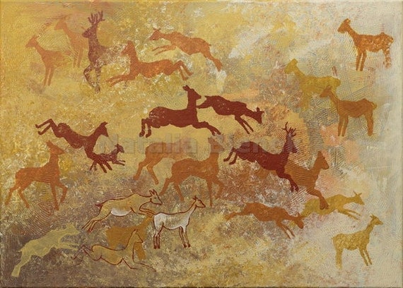 Running Deer Original Painting Fine Art Contemporary Art   Il 570xN.992537711 5lp7 