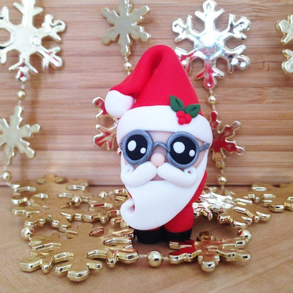 Santa Claus Figurine Polymer Clay Santa Santa Claus Totem