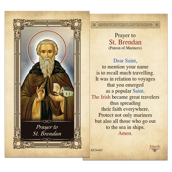 Prayer to St. Brendan Laminated Holy Card by shopcatholiccompany