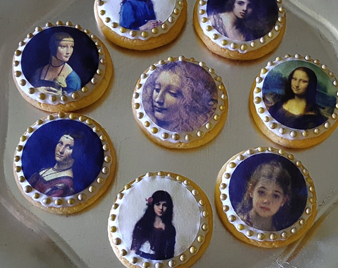 Edible Da Vinci Paintings Cupcake, Cookie & Oreo Toppers - Wafer Paper or Frosting Sheet