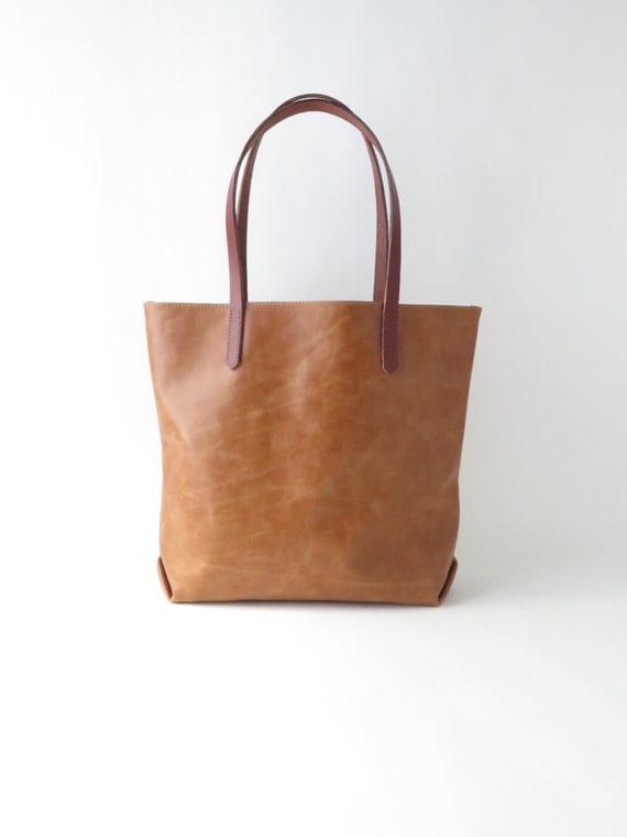 Brown Leather Tote Bag Large Soft Leather by JulietteRoseDesigns