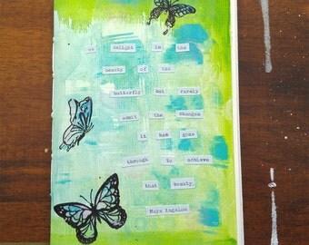 Watercolor Art Journal Blank Butterfly