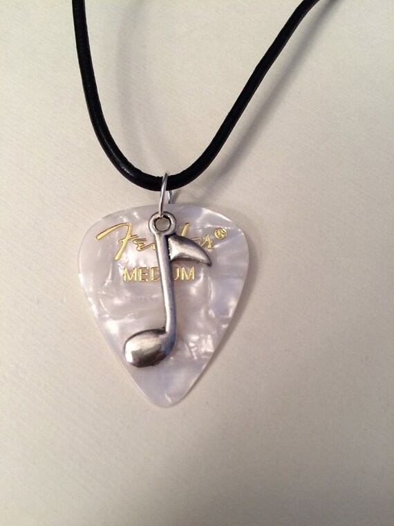Items similar to Genuine Fender Guitar Pick Pendant Necklace on Etsy