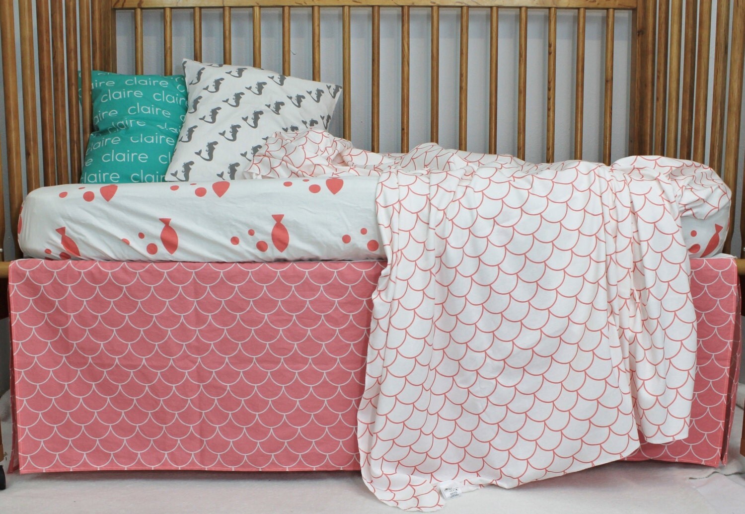 Crib Bedding Coral Baby Bedding Coral Crib by AlysonScarlett