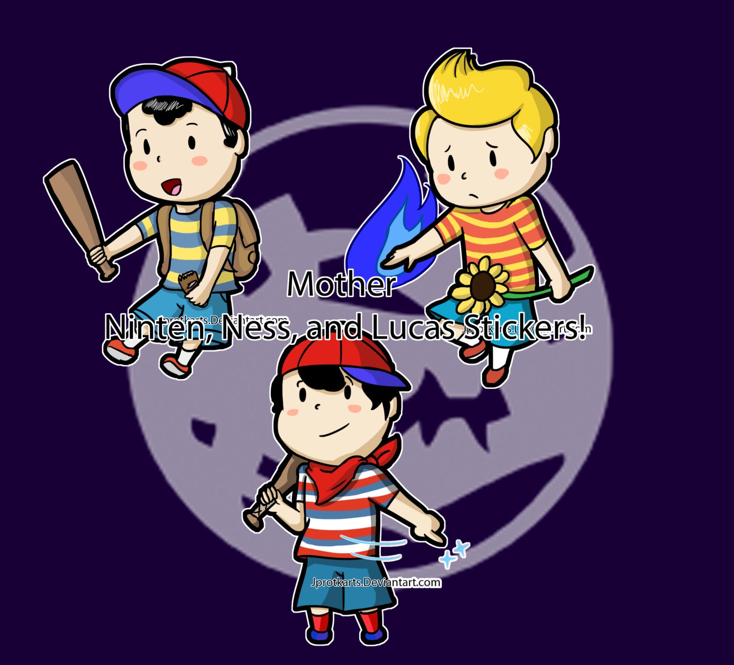 Mother Series Ness Ninten And Lucas Chibi Stickers By Jprotkarts