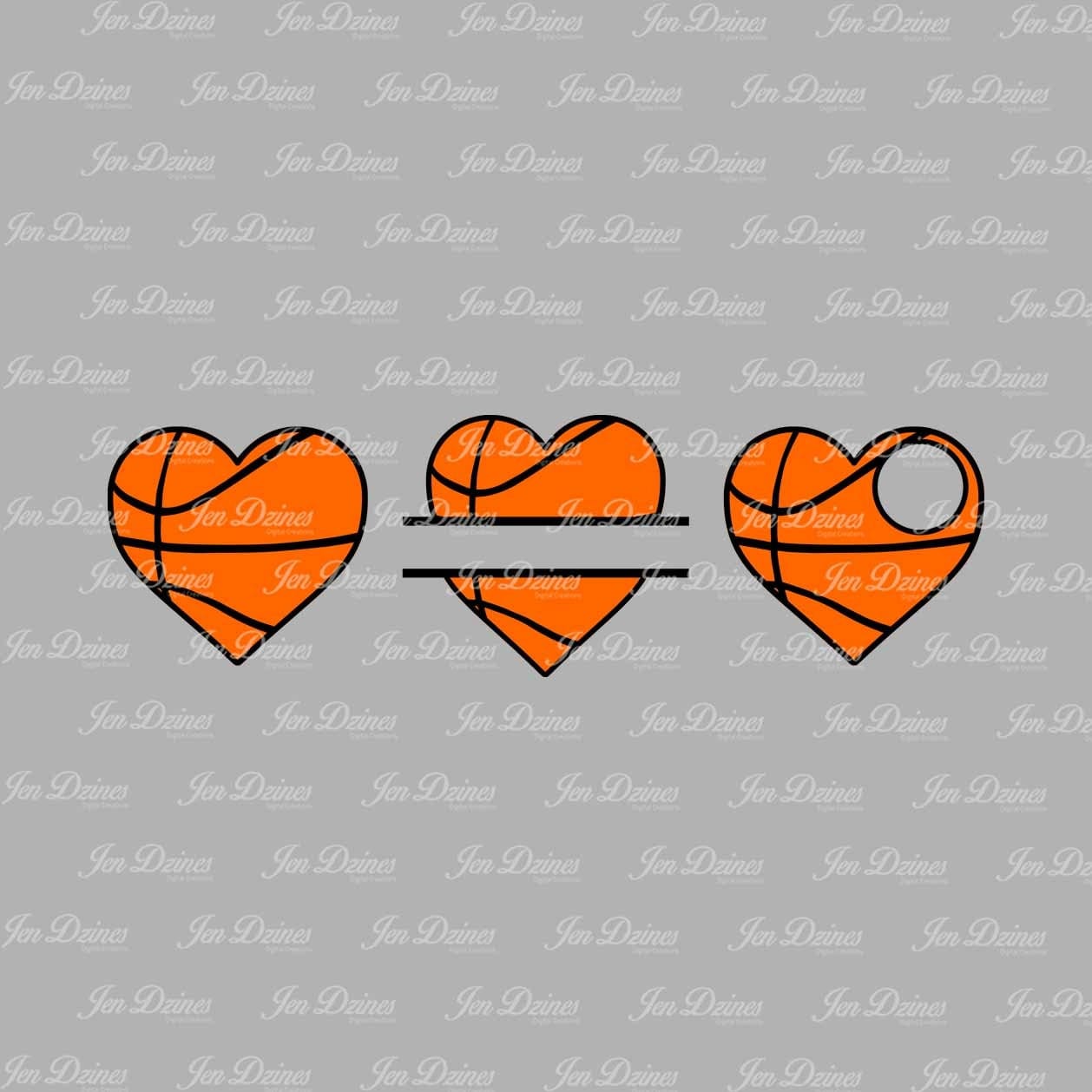 Basketball heart SVG DXF EPS split basketball svg basketball
