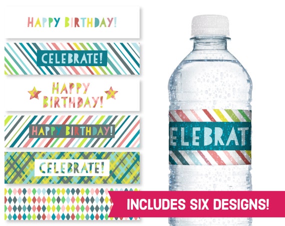 custom water bottle labels birthday