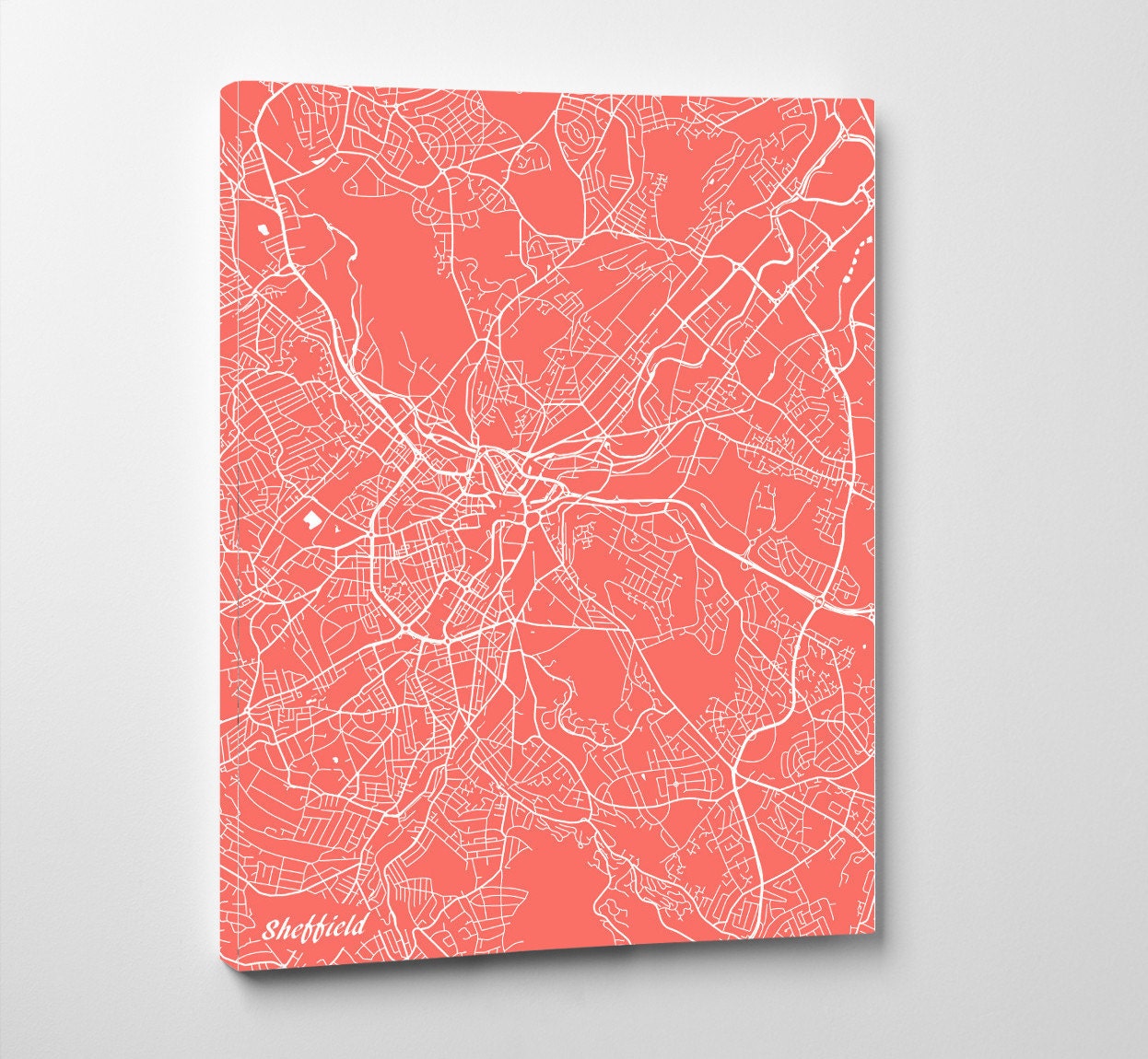 Sheffield Street Map Print Map of Sheffield City Street Map