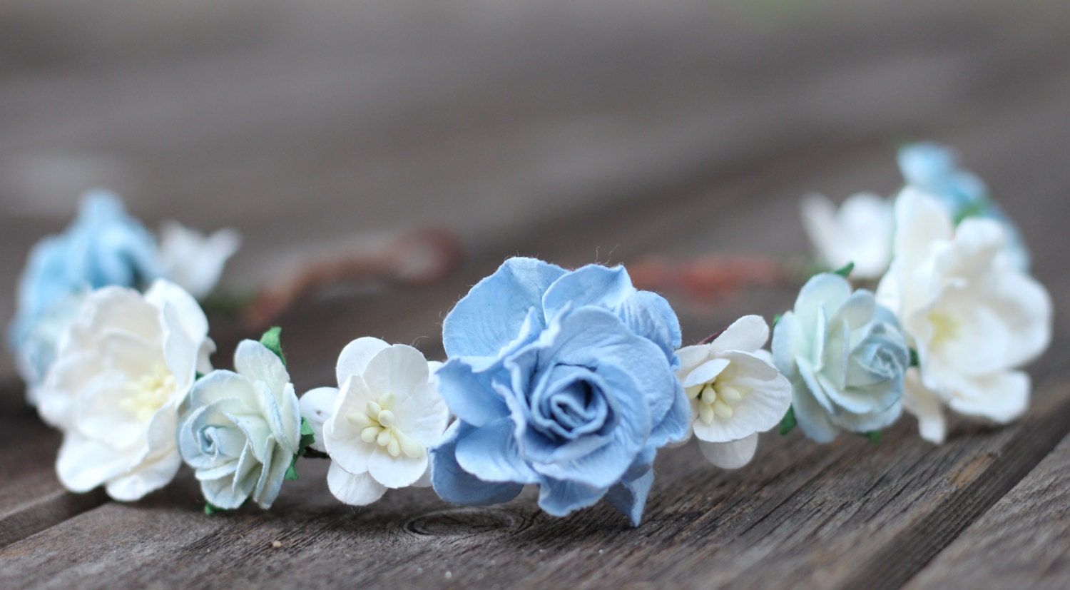 Blue Rose Flower Crown - wide 5