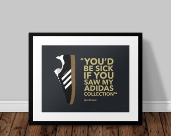 Ian Brown adidas Gazelle Illustrated Poster Print | A6 A5 A4 A3