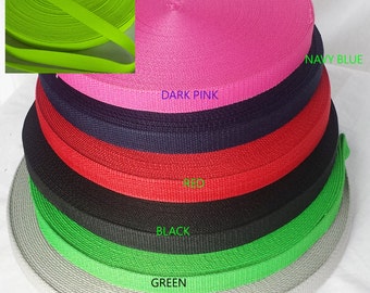 20 mm Wide 3/4" Strong 2 mm Thick POLYPROPYLENE WEBBING BAG Strap Upholstery strapping camping dog collar Handle Bag x 1 meter