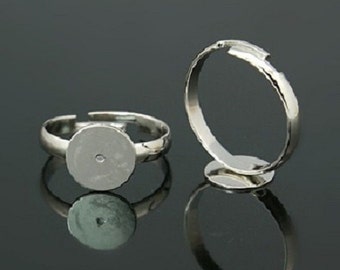 Lot de 5 supports de bague pour enfant couleur platine dimensions anneau 14 mm
